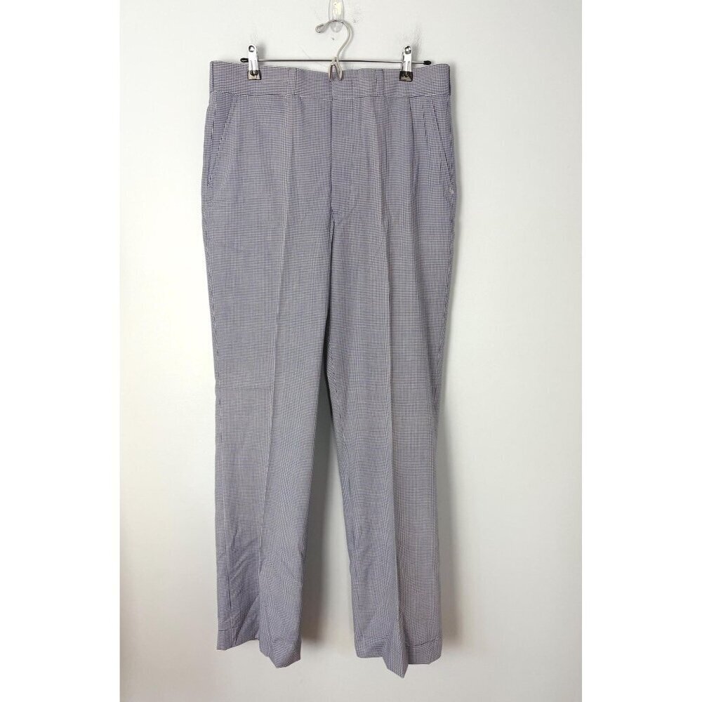 Deadstock Brooks Brothers Size 34 Long Rise Blue Gingham Golf Pants Trousers